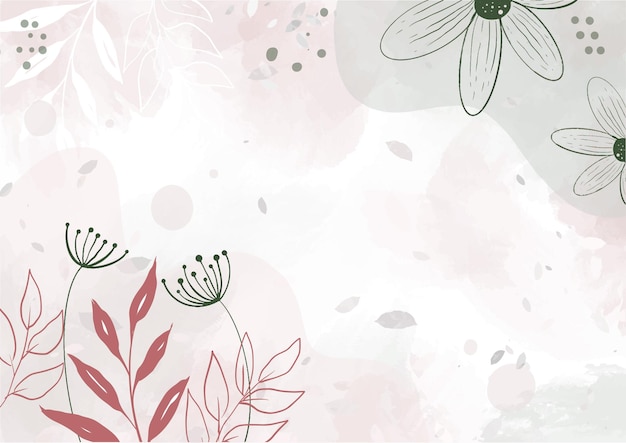 Aquarell abstrakter hintergrund mit blumen