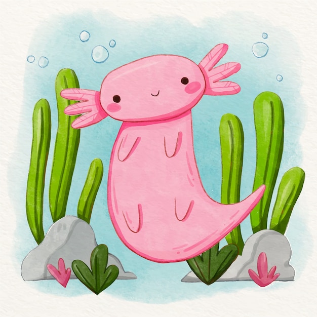 Aquarell Ajolote Illustration