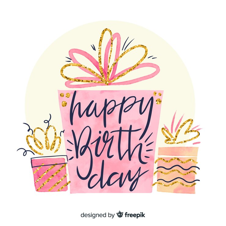 Vektor aquarell alles gute zum geburtstag schriftzug hintergrund