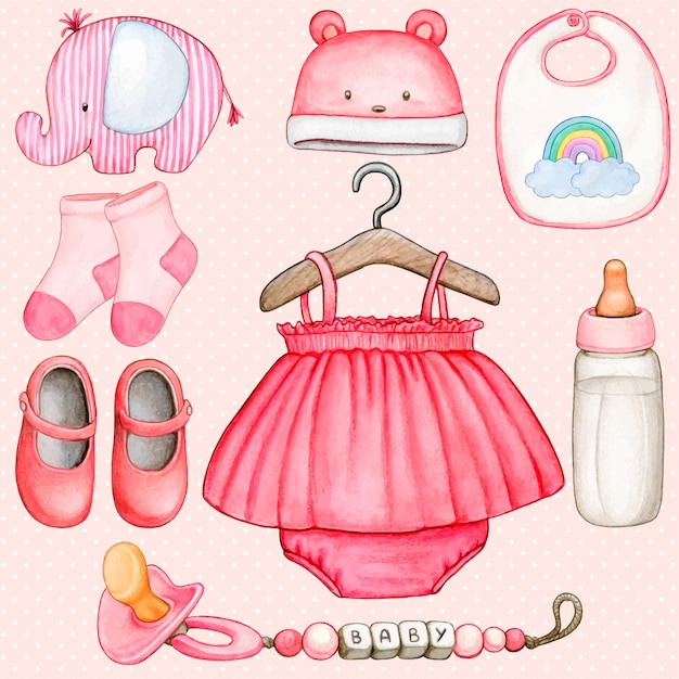 Aquarell-baby-accessoires