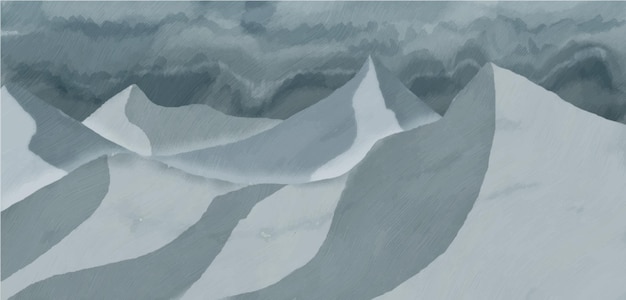 Aquarell berglandschaft hintergrund mit muster im japanischen stil