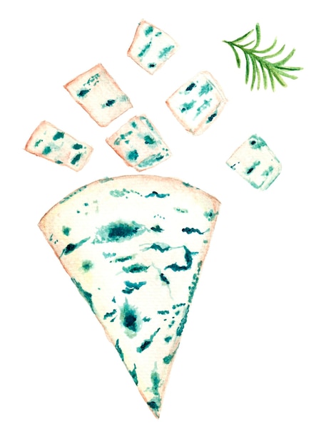 Aquarell Blauschimmelkäse