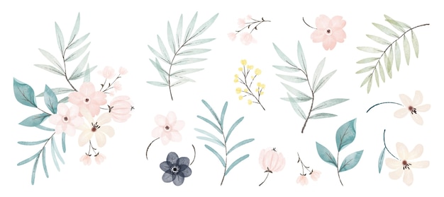 Aquarell Blumen Sammlung