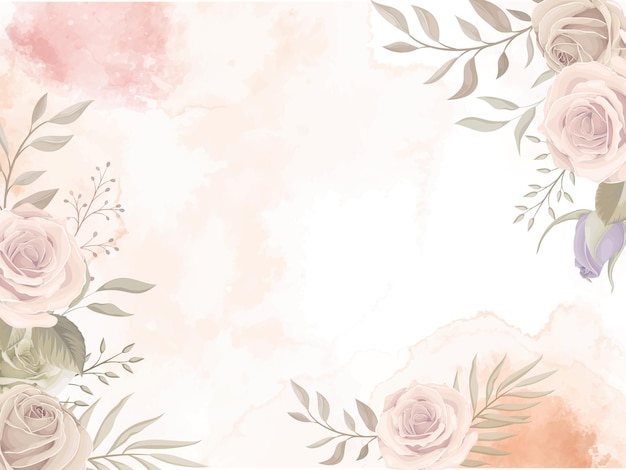 Aquarell blumen- und blatthintergrund für banner und rahmen