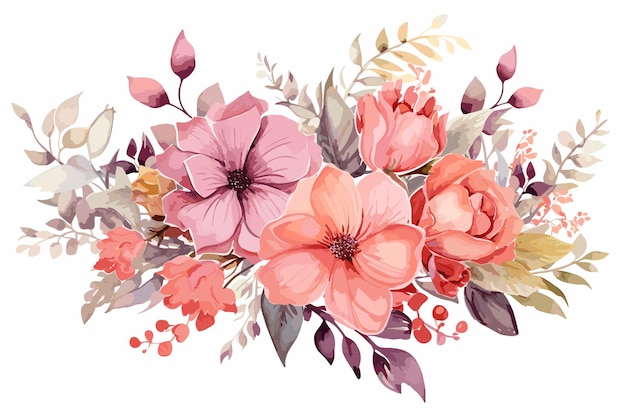 Aquarell-Blumen-Vektor