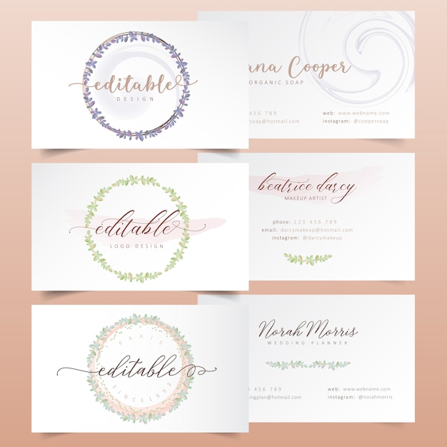 Aquarell blumenkranz logo-designs