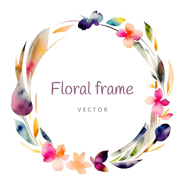 Vektor aquarell-blumenrahmen, florale vektorillustration, ai generiert