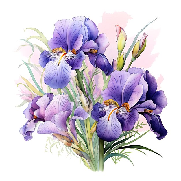 Aquarell-Blumenstrauß-Blumenillustration