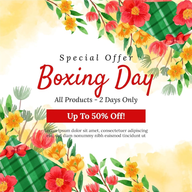 Aquarell box day sale illustration