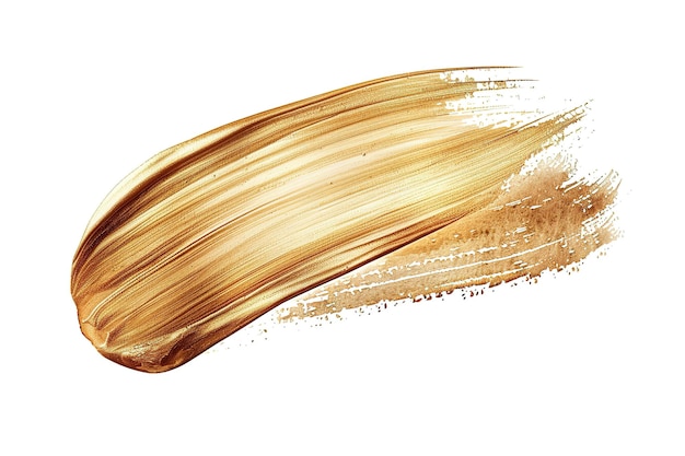 Aquarell, braun-goldfarbener Pinselstrich auf weißem Hintergrund, Form eines mandelweißen Hintergrunds