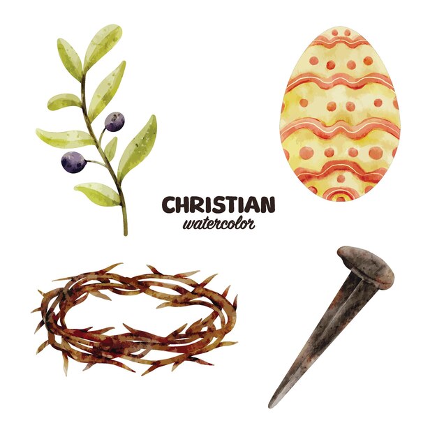 Vektor aquarell christliches ester-element-clipart