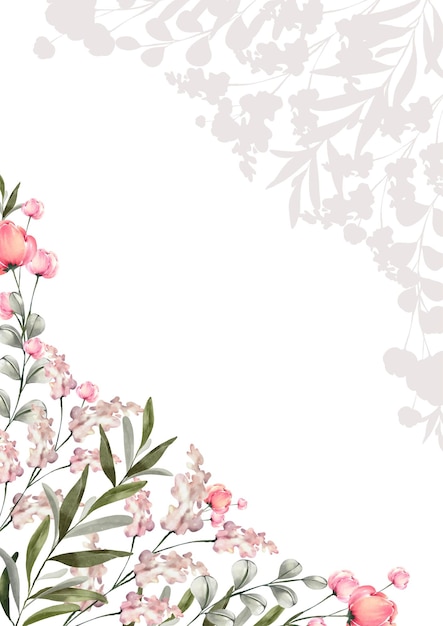 Aquarell des Hintergrundvektordesigns der botanischen Schablone