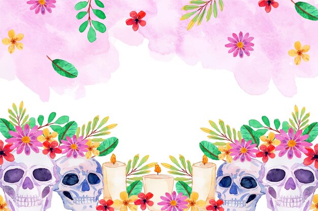 Aquarell dia de muertos hintergrund