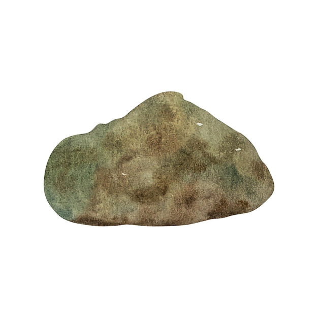 Aquarell dunkelbrauner Stein