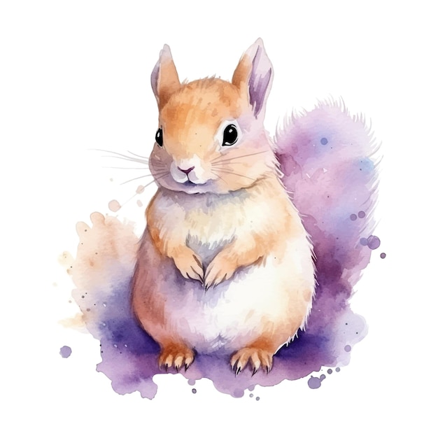 Aquarell eichhörnchen vektor-illustration mit handgezeichnetem eichhörnche clip-art-bild