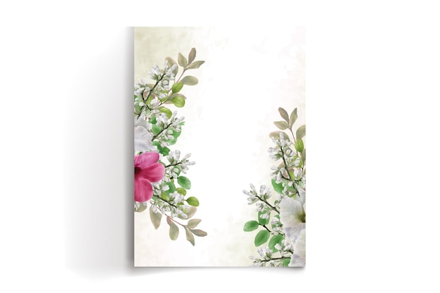 AQUARELL ELEGANTE MIT BLUMENEINLADUNG