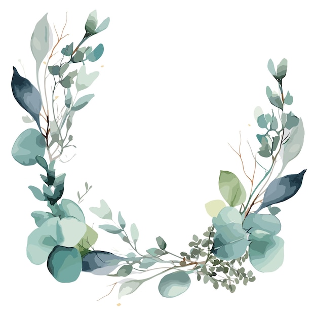 Aquarell Eukalyptus-Brunchrahmen