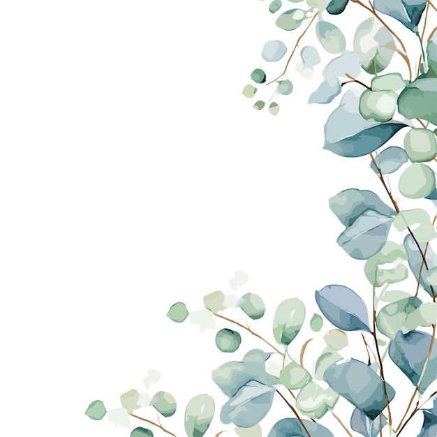 Aquarell Eukalyptus-Brunchrahmen