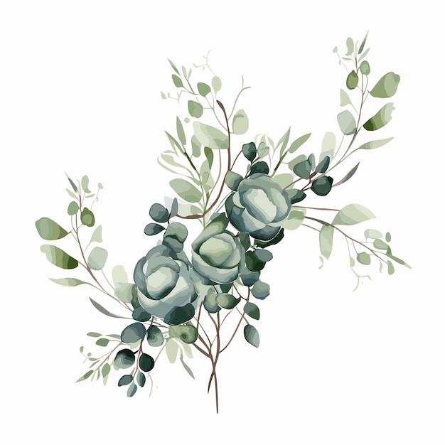Aquarell Eukalyptus-Brunchrahmen