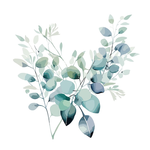 Aquarell Eukalyptus-Brunchrahmen