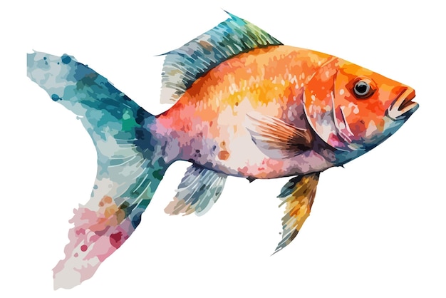 Vektor aquarell-fisch-vektor-illustration