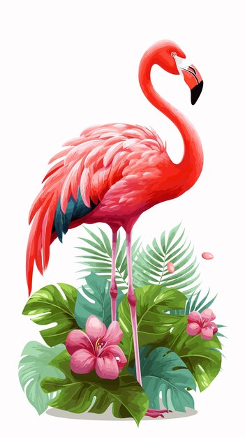 Vektor aquarell flamingo vektor-illustration vogel-cartoon