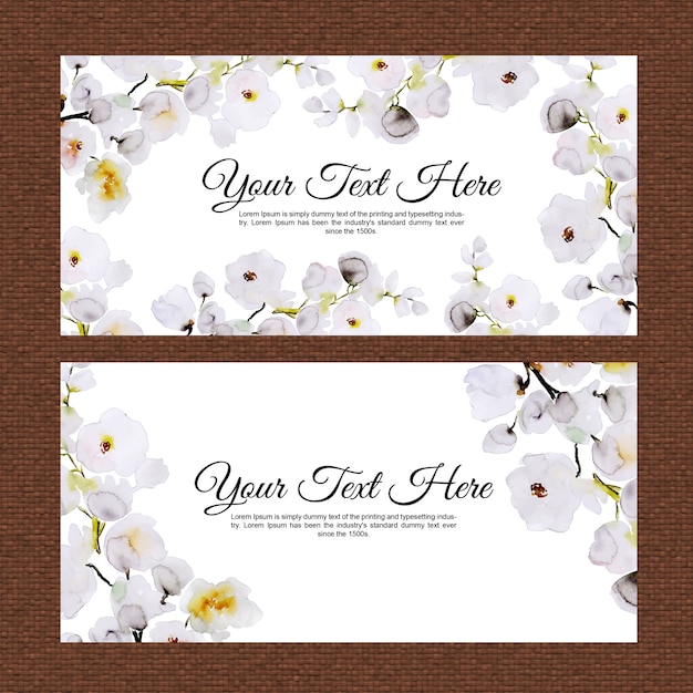 Vektor aquarell floral mehrzweck-banner-set
