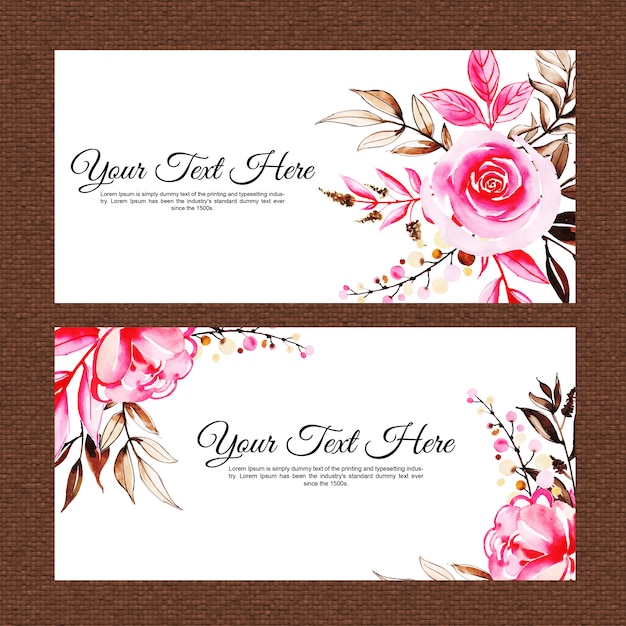 Aquarell floral mehrzweck-banner-set