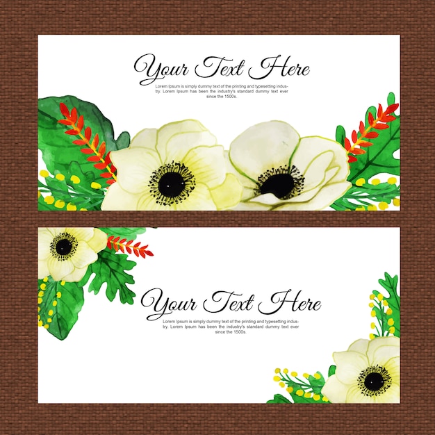 Aquarell floral mehrzweck-banner-set