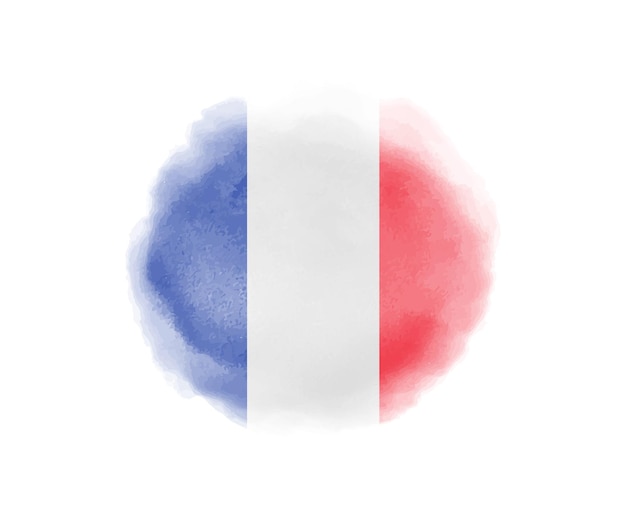 Aquarell frankreich flagge