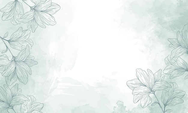 Aquarell gemalter Hintergrund mit handgezeichneten Blumen