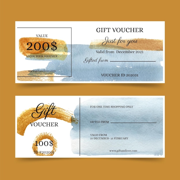 Aquarell Geschenkgutschein Vorlage