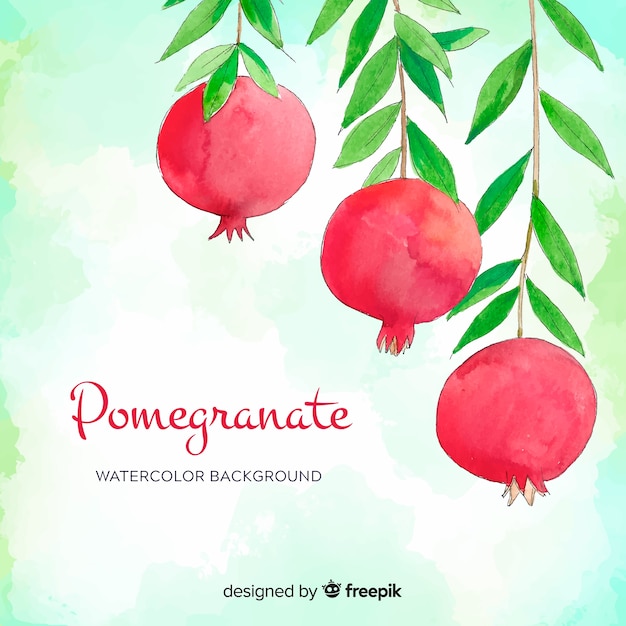 Aquarell granatapfel hintergrund