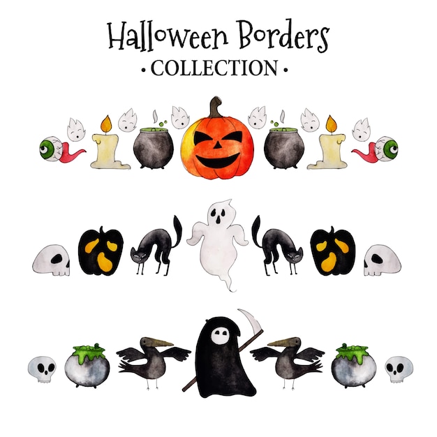 Aquarell halloween borders sammlung