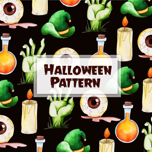 Aquarell halloween muster hintergrund