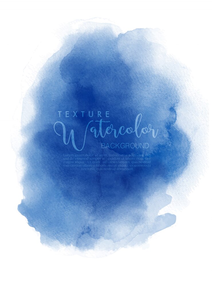 Aquarell handgemalte abstrakte blaue Wolke Design