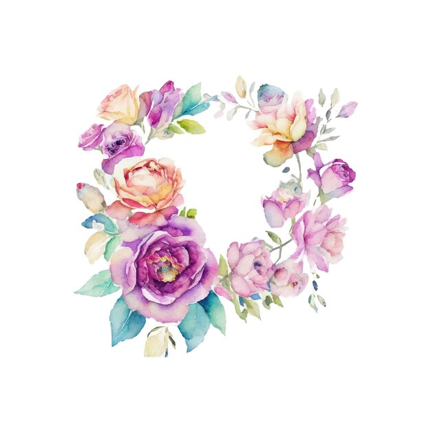 Aquarell handgezeichnete Blumenstraußillustration