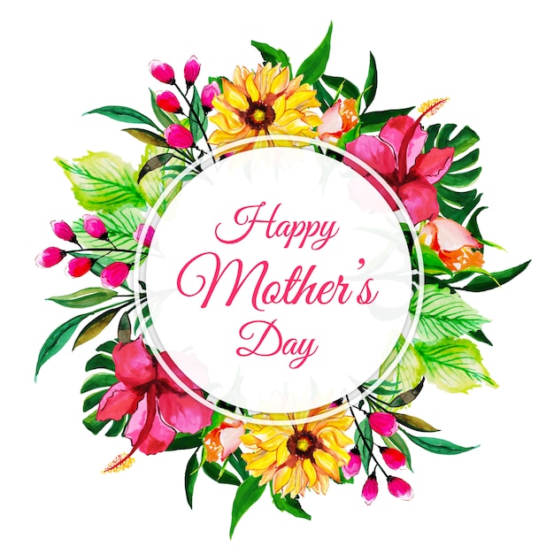 Aquarell happy mother's day floral frame hintergrund