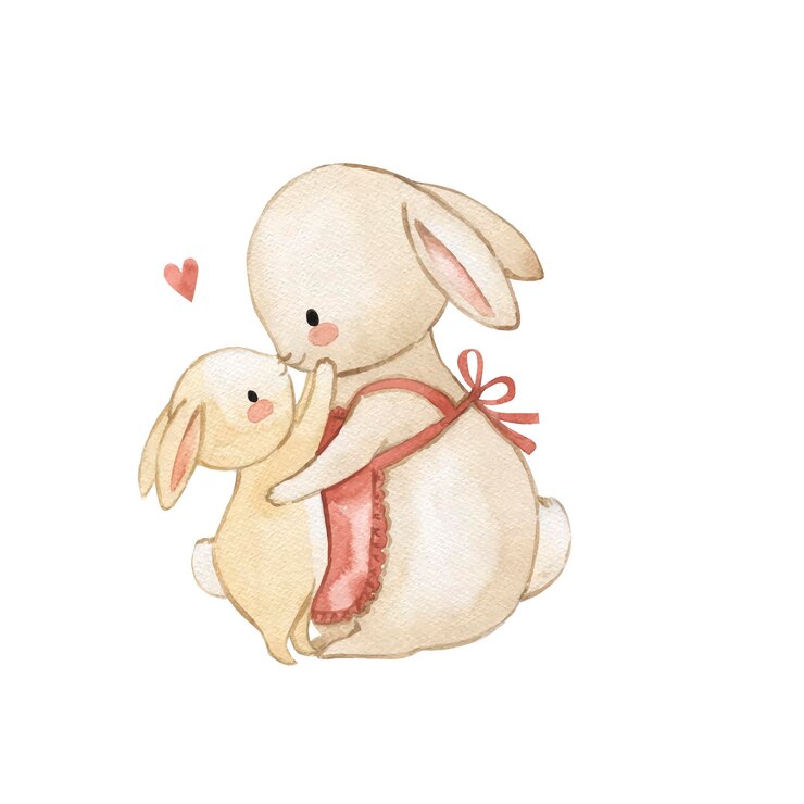 Aquarell-Hase-Illustration für Kinder