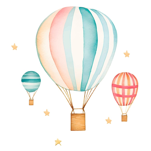 Aquarell heißluftballon cartoon ballon clipart