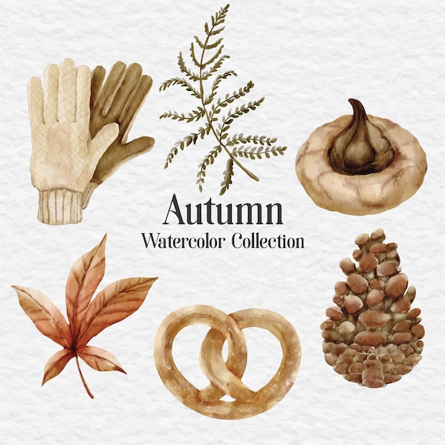 Aquarell herbst clipart sammlung set illustration