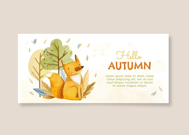 Vektor aquarell herbst horizontale banner