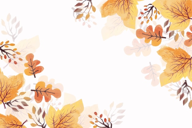 Aquarell Herbstblätter im Hintergrund