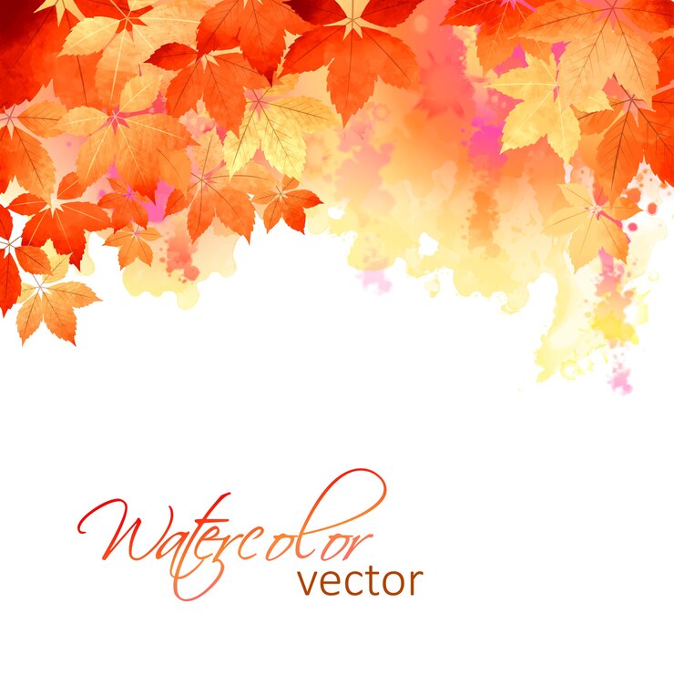 Vektor aquarell herbstlaub gegen künstlerische