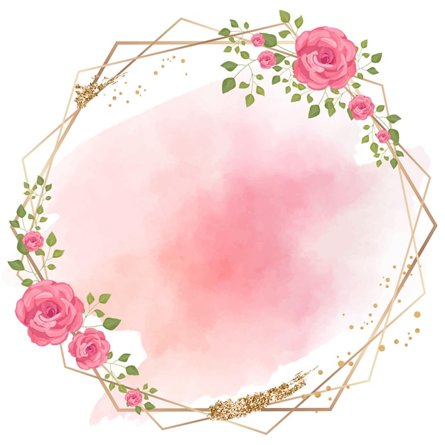 Aquarell-Hochzeitsrahmen mit Blumen