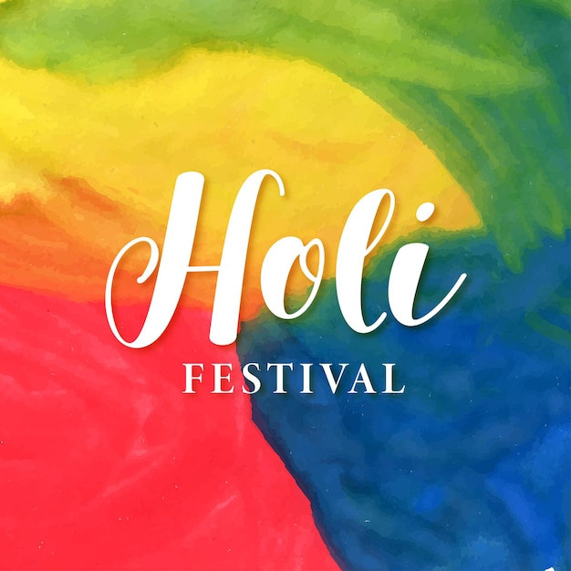 Aquarell holi festival social media post design