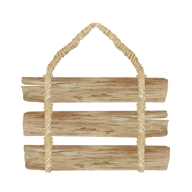 Aquarell Holzschild. Natürliches hölzernes Beschaffenheitsaquarell backgroynd