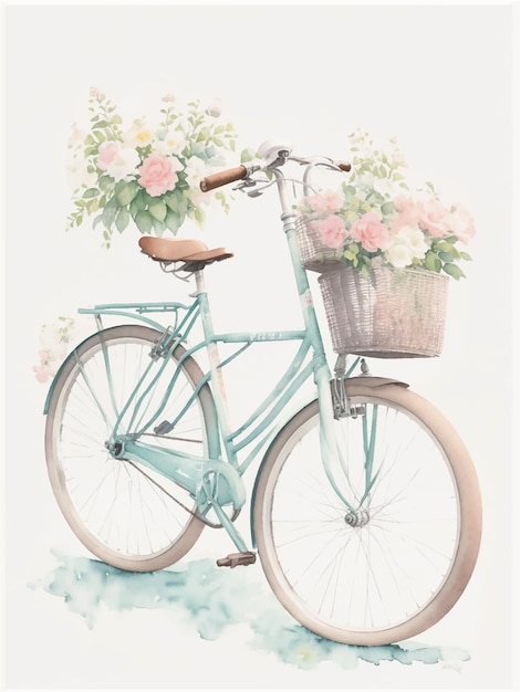 Aquarell-Illustration eines alten Fahrrads