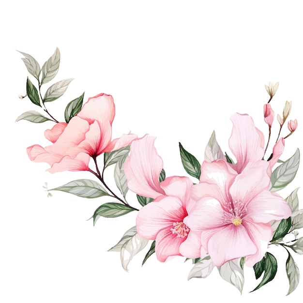 Aquarell-Illustration. Gemalte Blumenkomposition