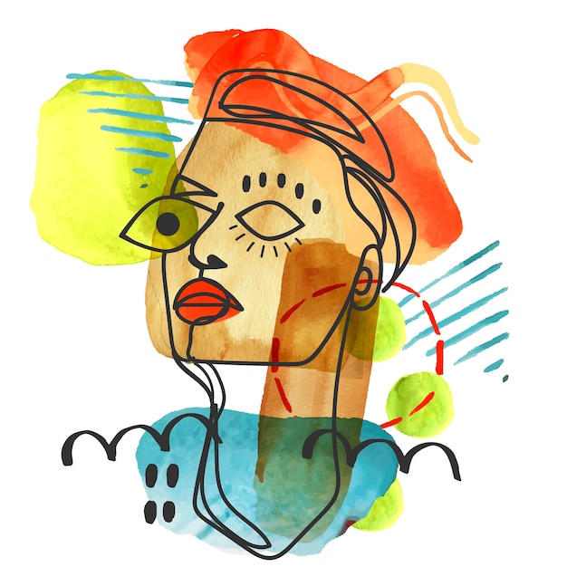 Aquarell-Illustration im Picasso-Stil